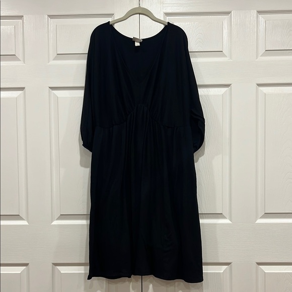 Ava & Viv Dresses & Skirts - AVA & VIV Dolman 3/4 Sleeve Knit Empire Waist Dress Long Sleeve Black Size 1X